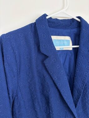 Draper James Cobalt Textured Floral Blazer